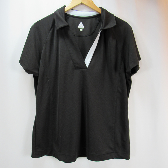 bolle Tops - Bolle Black Active Golf Polo Dry Wicking Shirt XL